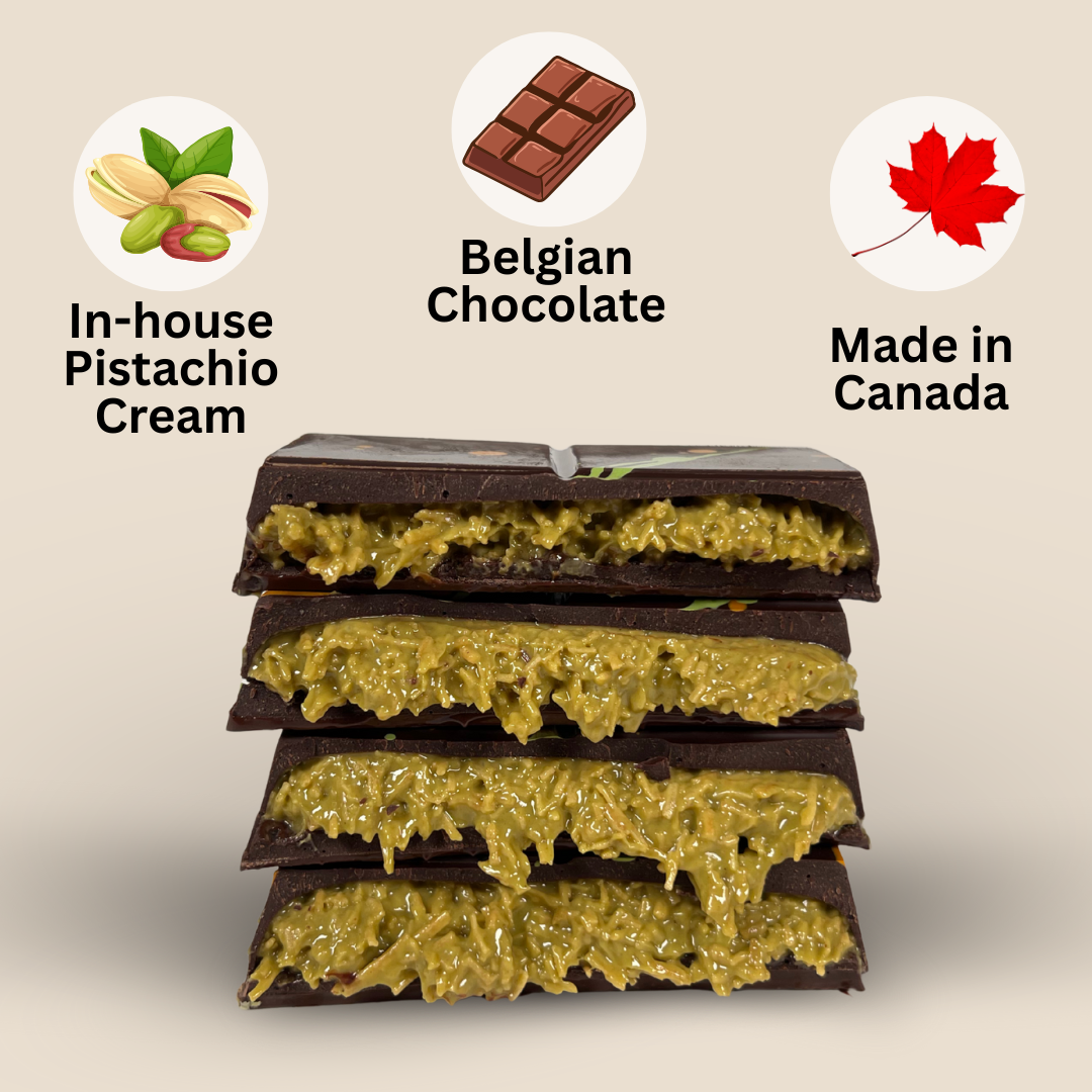 Pistachio Kunafa Dark Chocolate Bar - Dubai Chocolate