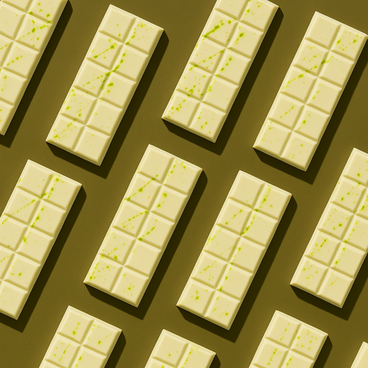 Pistachio Kunafa White Chocolate Bar – In-House 47% Pistachio Cream Filling | Dubai-Inspired Artisan Chocolate