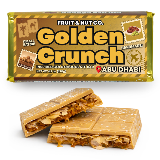 Golden Crunch Caramel Chocolate Bar - Viral Abu Dhabi Chocolate