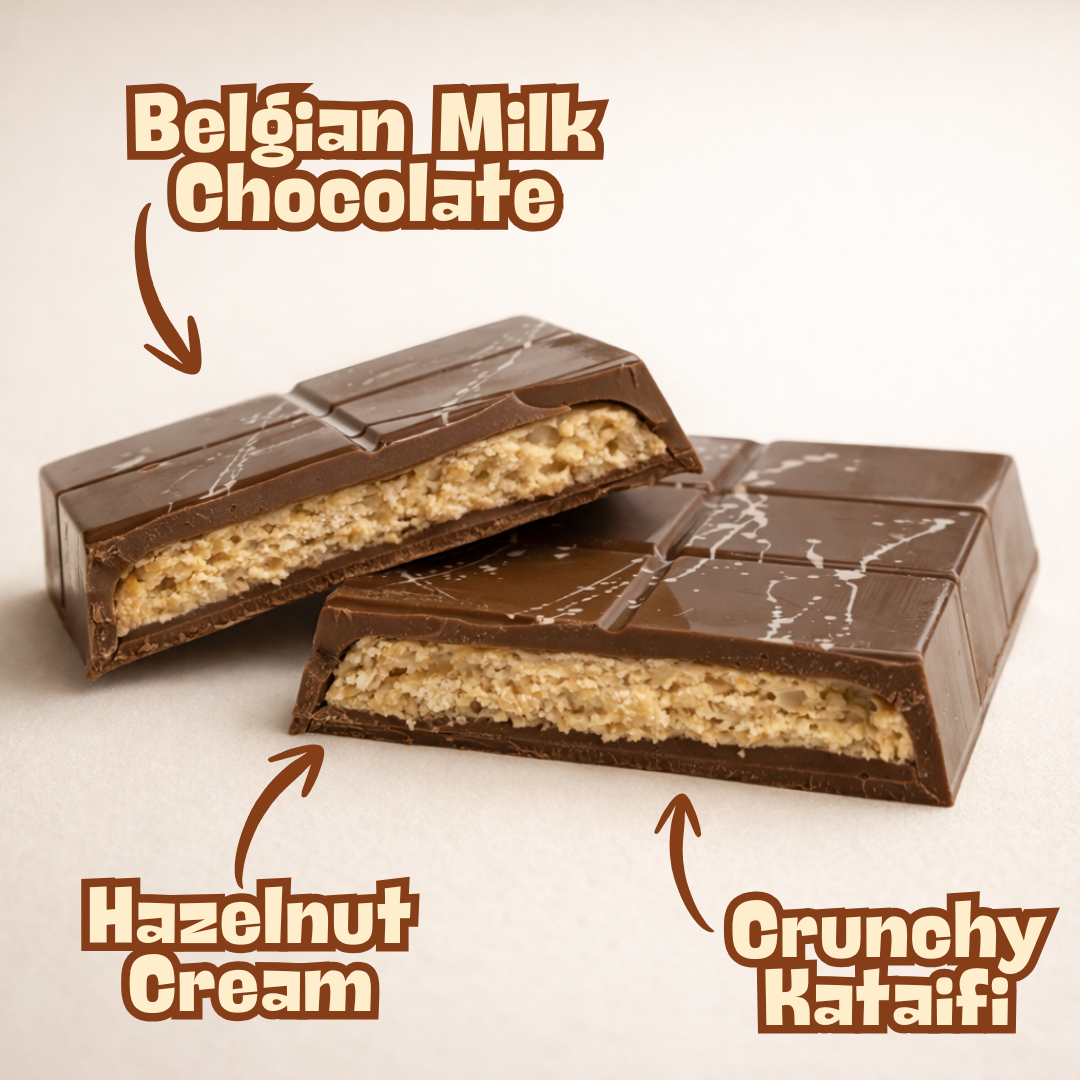 Hazelnut Crunch Milk Chocolate Bar - Algeria Inspired Chocolate Bar
