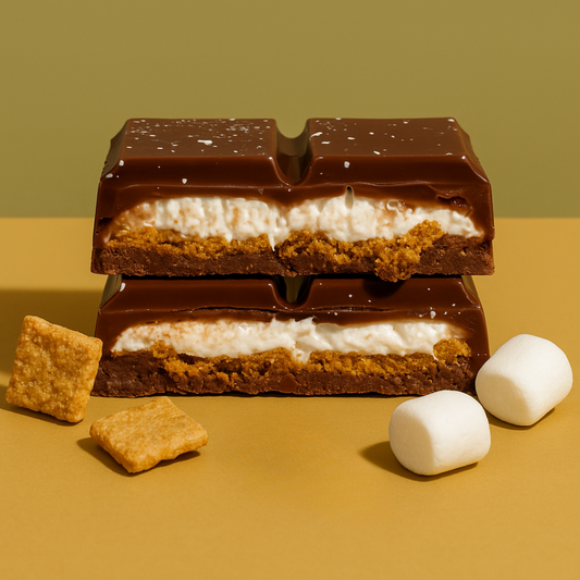 Milk Chocolate Bar with Marshmallow Fluff & Graham Cereal Base | Handmade Gourmet S’mores Chocolate | Artisan Dessert Bar