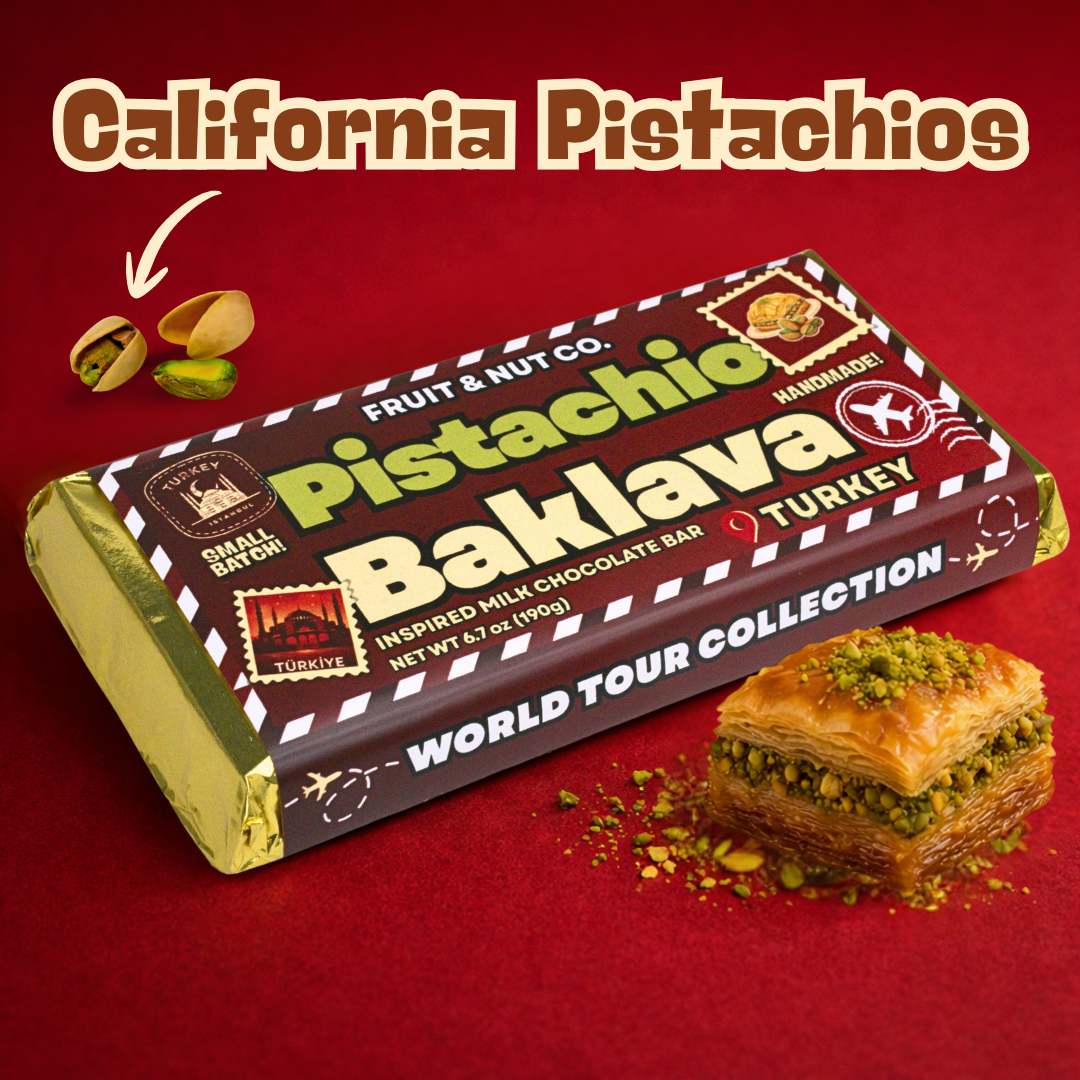 Pistachio Baklava Milk Chocolate Bar - Turkey Inspired Chocolate Bar