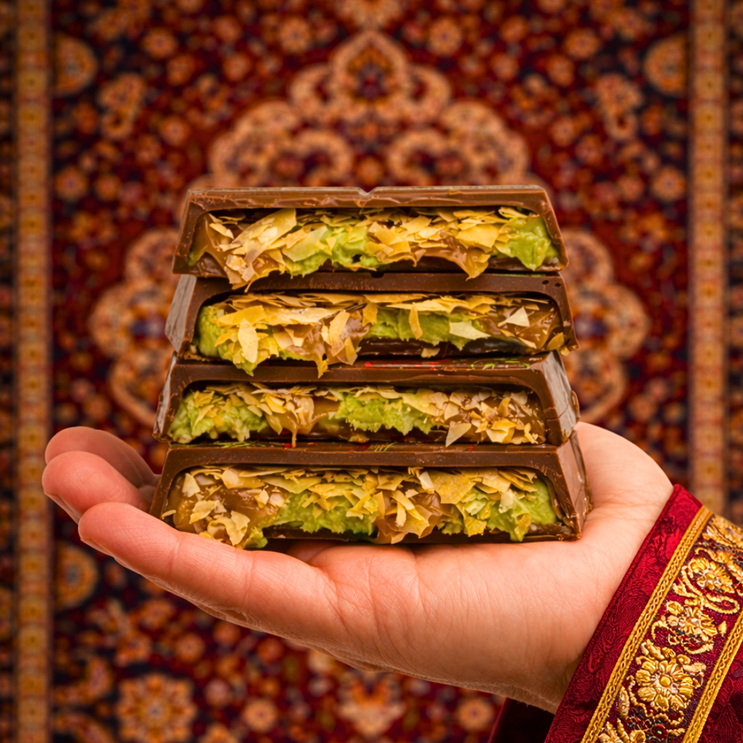 Pistachio Baklava Milk Chocolate Bar - Turkey Inspired Chocolate Bar