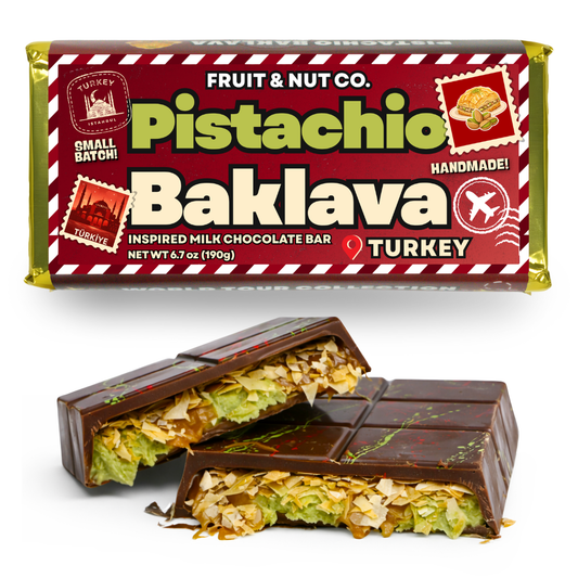 Pistachio Baklava Milk Chocolate Bar - Turkey Inspired Chocolate Bar