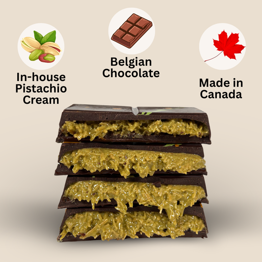 Pistachio Kunafa Dark Chocolate Bar - Dubai Chocolate
