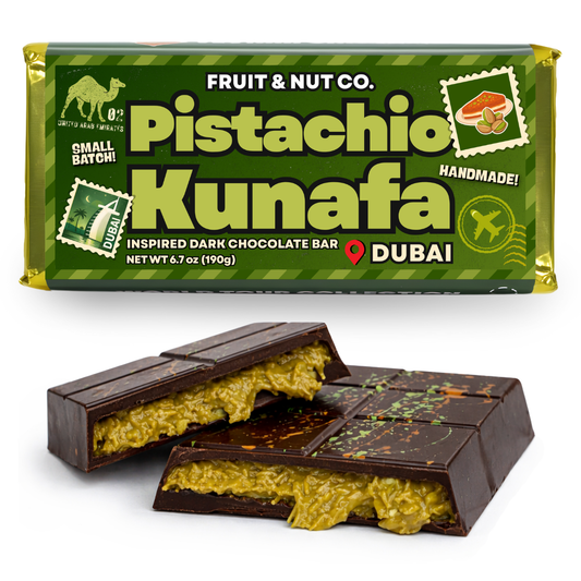 Pistachio Kunafa Dark Chocolate Bar - Viral Dubai Chocolate