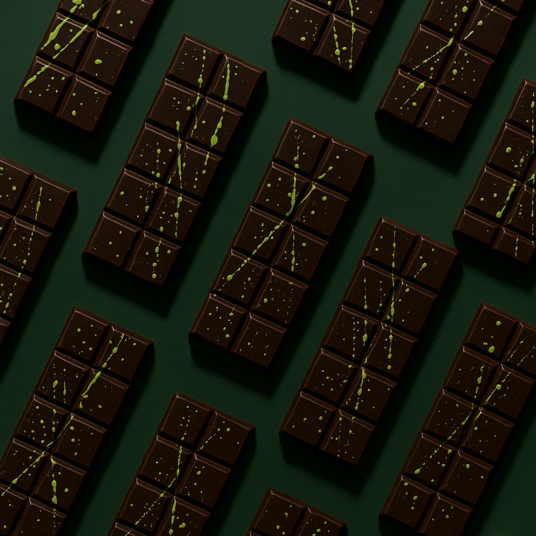 Pistachio Kunafa Dark Chocolate Bar – In-House 47% Pistachio Cream Filling | Dubai-Inspired Artisan Chocolate