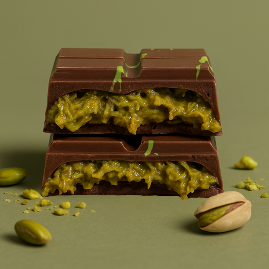 Pistachio Kunafa Milk Chocolate Bar – In-House 47% Pistachio Cream Filling | Dubai-Inspired Artisan Chocolate