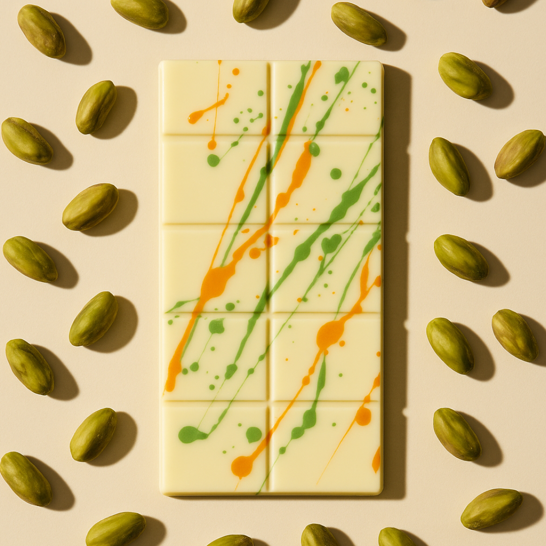 Pistachio Kunafa White Chocolate Bar - Dubai Chocolate