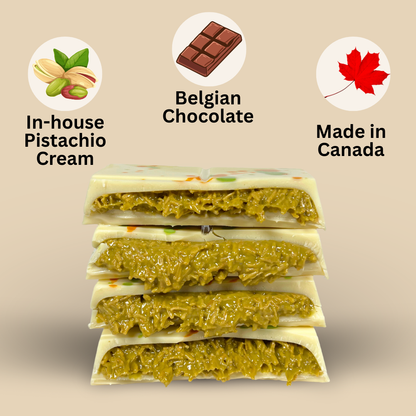 Pistachio Kunafa White Chocolate Bar - Dubai Chocolate